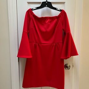 Red Off-The Shoulder Cocktail Dress